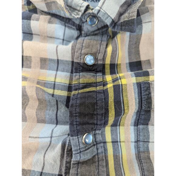 Prana Men's Blue Cotton Flannel Button Up Plaid Long Sleeve Shirt Size Large - Picture 7 of 8